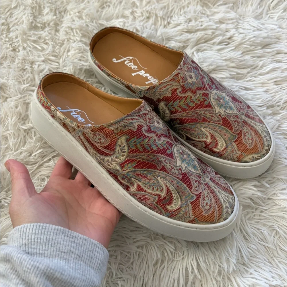 Free People Wynwood Autumn Paisley Print Platform Slip On Sneaker - Size 38